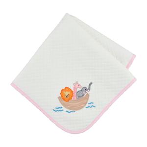 Mud Pie Pink Noah's Ark Quilted Blanket Discount Popular
