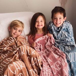 Custom Solid Color & Font Personalized Toddler Blanket 2025 Cheap Online