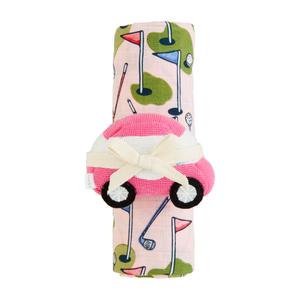 Mud Pie Golf Cart Rattle & Swaddle Set Reliable Sale Online