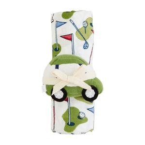 Mud Pie Golf Swaddle And Rattle Set 2025 New