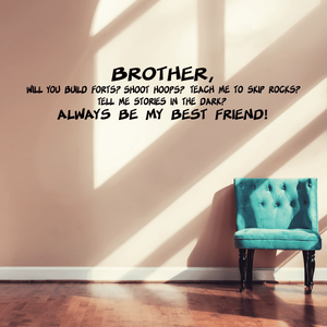 Brother Always Be My Best Friend Wall Quote Sale Original