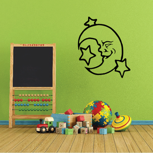 Smiling Moon and Stars Decal Free Shipping Low Pice
