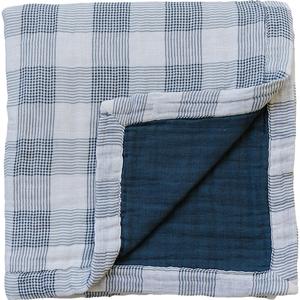 Coastal Plaid   Navy Muslin Quilt Visit New