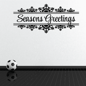 Seasons Greetings Script Snowflake Banner Decal Real Sale Online
