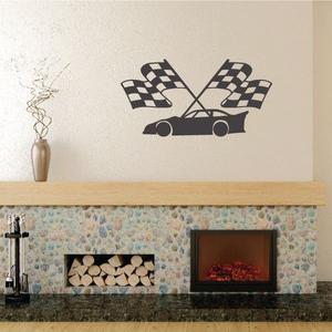 Racing Checkered Flags Wall Decal - Vinyl Decal - Car Decal - 005 Buy Cheap Sast