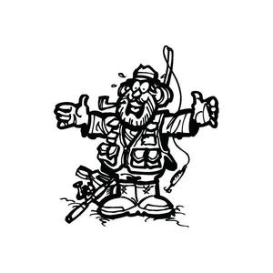 Fishing This Big Rod Cartoon Wall Decal - Vinyl Decal - Car Decal - DC0065 Clearance Official
