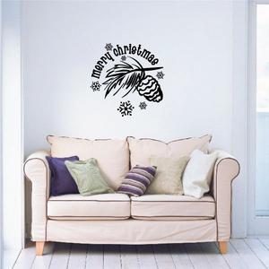Merry Christmas Quote with Pinecone Decal Visa Payment Cheap Pice