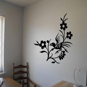 Flower and Bird Decal Sast