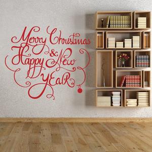 Embellished Merry Christmas and Happy New Year Quote Decal Affordable Online