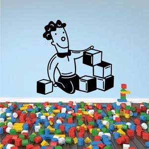 Boy Playing With Blocks Decal Cost Cheap Online