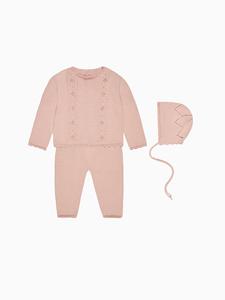 Dusty Pink Nina Cotton Baby Girl Knitted Gift Box Set Outlet 2025