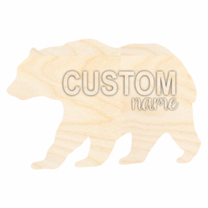 Unfinished Wood Custom Name Bear Door Sign Kit | Wood Craft Cutouts | 1/4" Thick | Discount Supply