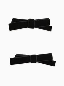 Black Small Bow Velvet Girl Clips Set 2 Free Shipping Outlet Locations