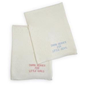 Two's Company Thank Heaven Soft Knit Blanket with Embroidery Low Pice Fee Shipping Cheap Online