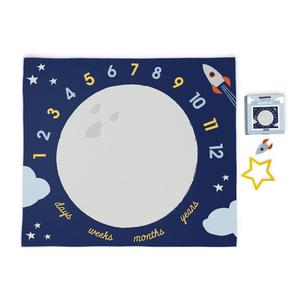 Two's Company Out of this World Milestone Mat / Curtain with Star and Rocket Markers in Gift Box Buy Cheap The Cheapest
