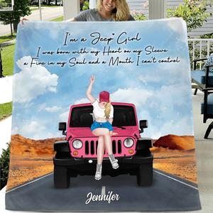 Custom Personalized Off-road Girl Single Layer Fleece/ Quilt - Gift For Off-road Lover Browse Cheap Pice