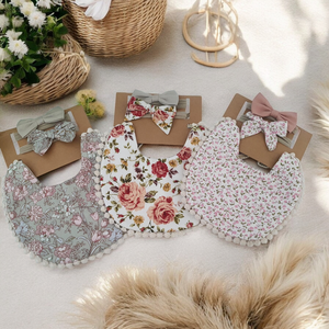 Reversible Lace Bib and Headband Set Outlet Geniue Stockist