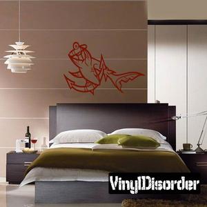 Shark Curled Over Anchor Decal Cheap