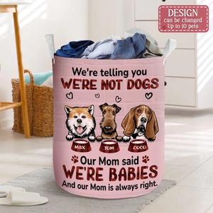 Custom Personalized Pet Laundry Basket - Up to 10 Dogs/ Cats - Gift Idea For Dog/ Cat Lover - I'm Telling You I'm Not A Dog My Mom Said I'm A Baby Clearance Fast Delivery