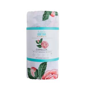 Little Hometown Camellia Swaddle Blanket (Floral) Clearance Official