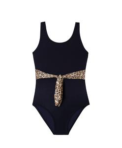 Kids Leopard Belted Bow One Piece (FINAL SALE) Free Shipping Outlet Store
