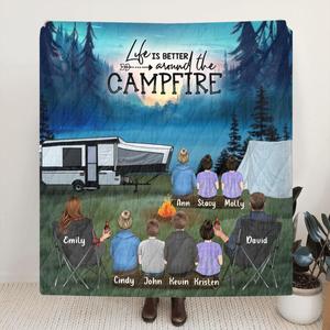 Personalized Camping Blanket - Parents Up to 9 kids and up to 2 pets - 3KFOG2 Cheap Hot Sale