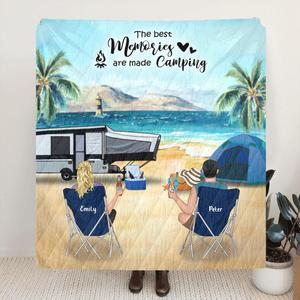Custom Personalized Camping Blanket - Family with Kids and Pets (Up to 4 kids and 2 pets) - The best memories are made camping - 1CTOH9 Outlet Store For Sale