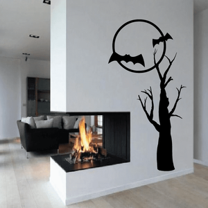 Bats Moon & Tree Decal Discount Fashion Style