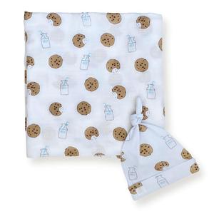 Dear Perli Bamboo Muslin Swaddle Blanket & Topknot Set - Cookie Craze Sale 2025 Unisex