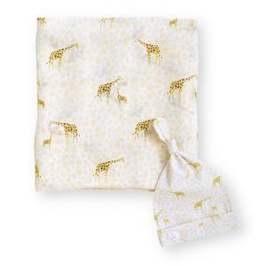 Dear Perli Bamboo Muslin Swaddle Blanket & Topknot Set - Into the Wild Buy Sale Online
