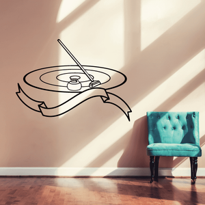 Curling Stone Broom and Ribbon Style Decal Sale Best Sale