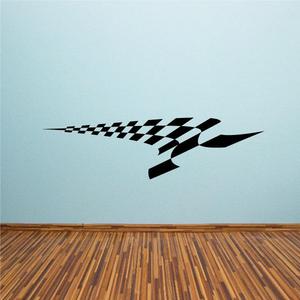 Checkered Sides Wall Decal - Vinyl Decal - Car Decal - CF12007 Free Shipping Good Selling