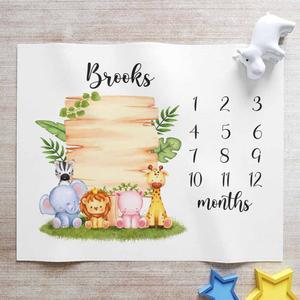Woodland Monthly Baby Milestone Blanket, Monthly Nursery Baby Blanket - GreatestCustom Sale Wholesale Pice