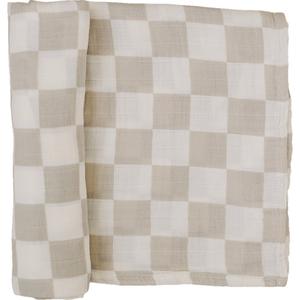 Taupe Checkered Muslin Swaddle Blanket Buy Cheap Low Shipping