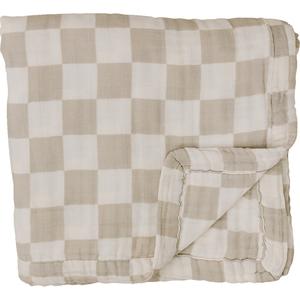 Taupe Checkered Muslin Quilt Clearance Exclusive