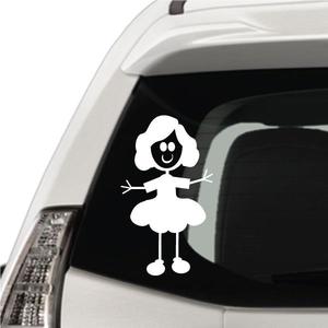 Girl with Wavy Hair and Arms Out Decal Cheap Pice Store