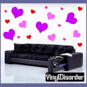 Hearts Wall Decals Kit Newest