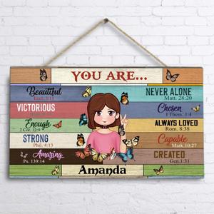 Custom Personalized Hippie Girl Door Sign - She Is Me I Am She - AJXGZC Buy