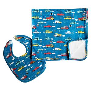 AnnLoren Baby Toddler Boy Cars Trucks Blanket & Bib Gift Set 2 pc Knit Cotton Cheap Sale Ebay