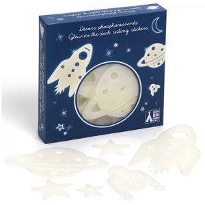 Djeco Decor- Glow in the Dark Decals Space Mission Clearance Manchester Great Sale