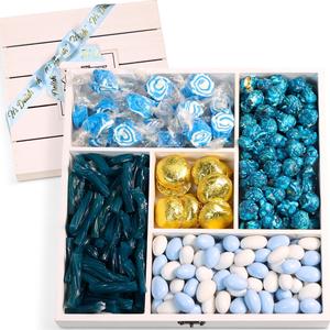 Blue Candy Gift Tray | Wood Gift Basket with Lid Buy Cheap Buy