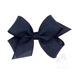 Medium Linen Bow | Navy Store Cheap Online