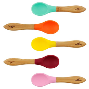 Avanchy Bamboo and Silicone Infant Spoon 5pc Set Girl Clearance Amazon