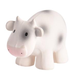 Cow - Natural Organic Rubber Teether, Rattle & Bath Toy Clearance 2025 New