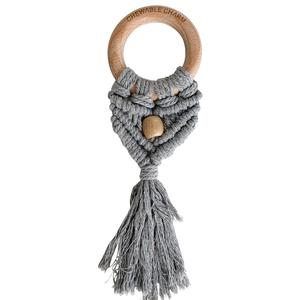 Chewable Charm - Celeste Macrame Teether   Bead -Grey Cheap Finishline