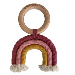 Chewable Charm - Rainbow Macrame Teether- Berry   Mustard Amazon Cheap Pice