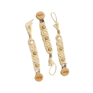 Pacifier Clip with Wood Beads From China Cheap Pice
