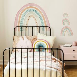 Watercolor Rainbow Peel and Stick Giant Wall Decal Clearance 2025 Unisex