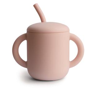 Mushie Silicone Training Cup and Straw Blush Cheap Fashion Style