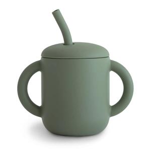 Mushie Silicone Training Cup and Straw  - Dried Thyme Cheap Pice Free Shipping